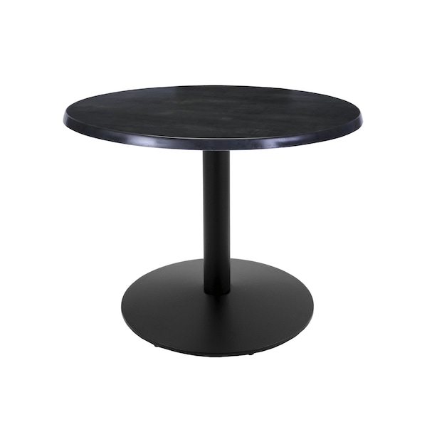 30" Tall In/Outdoor All-Season Table, 30" dia. Black Steel Top